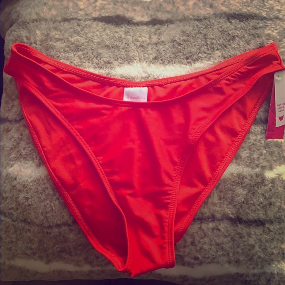 🆕 red high leg bikini bottom